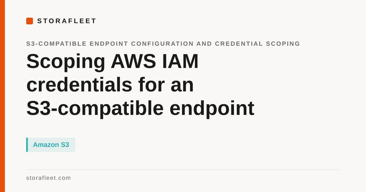 Scoping AWS IAM credentials for an S3-compatible endpoint