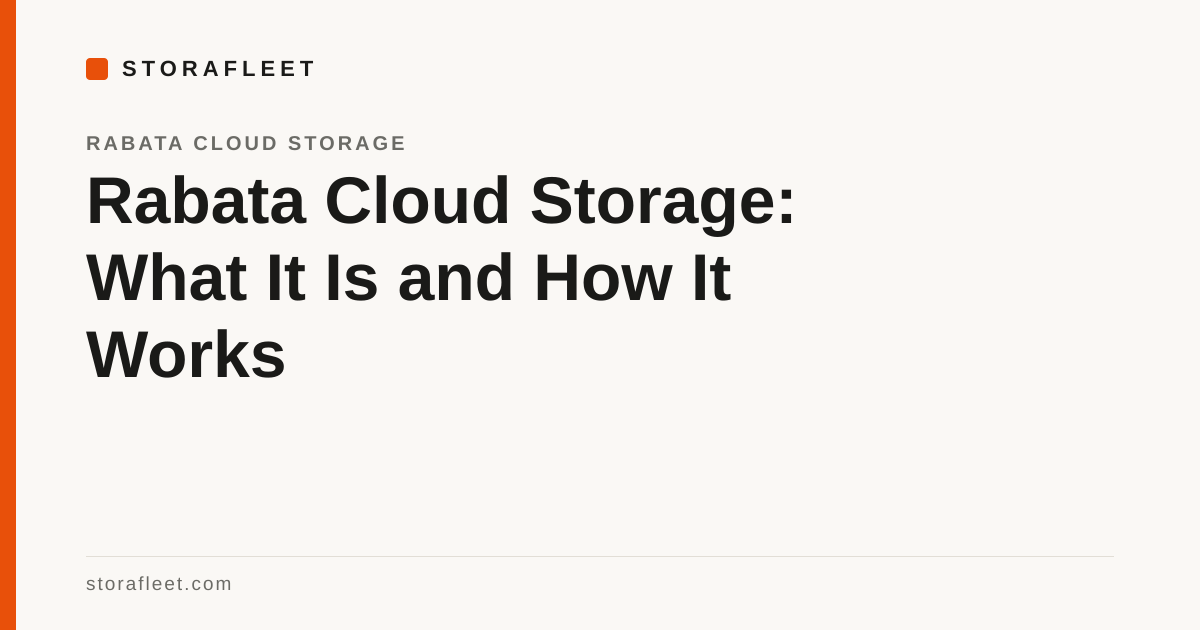 Rabata Cloud Storage: What It Is and How It Works