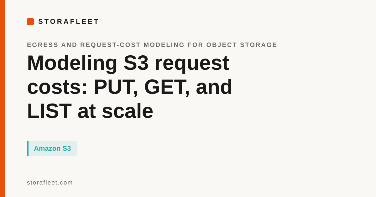 Modeling S3 request costs: PUT, GET, and LIST at scale