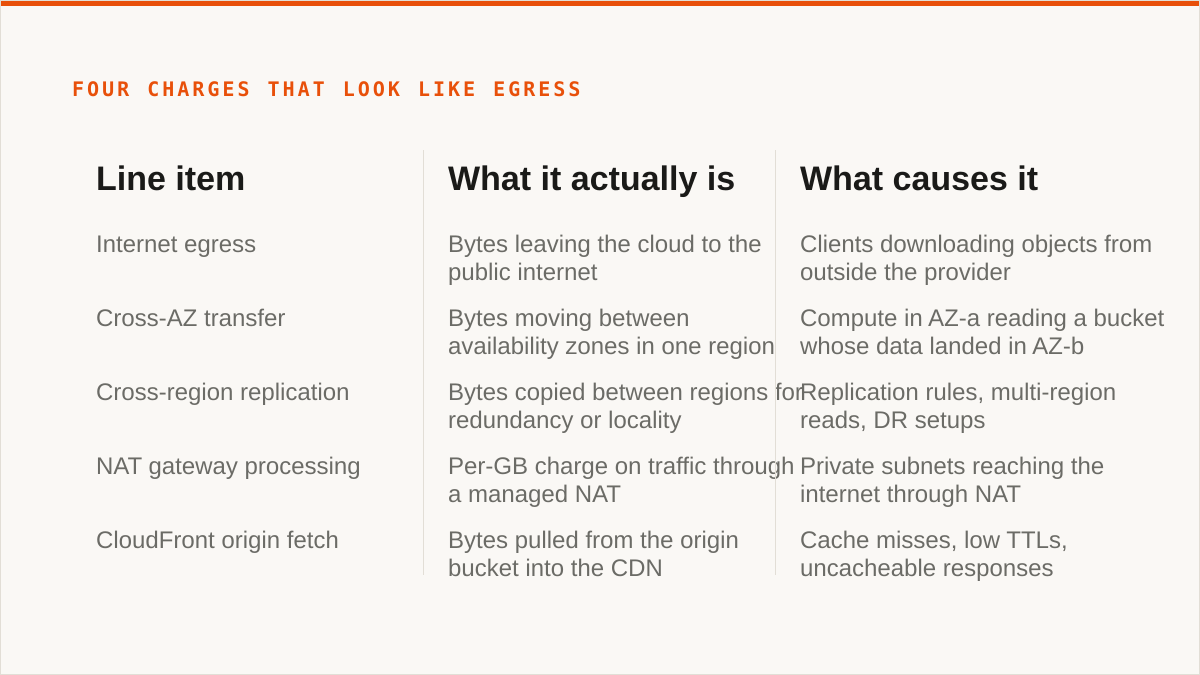 Four charges that look like egress