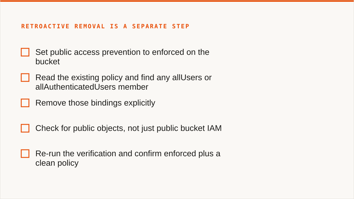 Retroactive removal is a separate step
